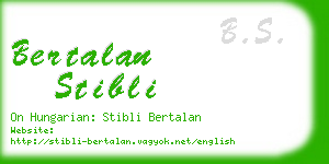 bertalan stibli business card